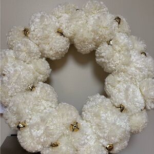 Elegant White Holiday Wreath with Bells
